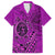 Hawaii Monk Seal and Dolphin Family Matching Off Shoulder Short Dress and Hawaiian Shirt Polynesian Kakau Pattern Pink