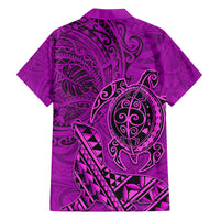 Hawaii Monk Seal and Dolphin Family Matching Summer Maxi Dress and Hawaiian Shirt Polynesian Kakau Pattern Pink