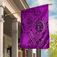 Hawaii Monk Seal and Dolphin Garden Flag Polynesian Kakau Pattern Pink LT03 House Flag Pink - Polynesian Pride