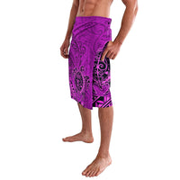 Hawaii Monk Seal and Dolphin Lavalava Polynesian Kakau Pattern Pink LT03 - Polynesian Pride