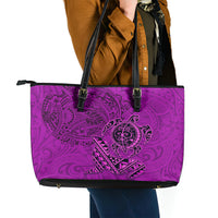Hawaii Monk Seal and Dolphin Leather Tote Bag Polynesian Kakau Pattern Pink LT03 - Polynesian Pride