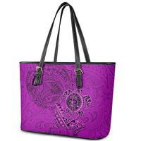 Hawaii Monk Seal and Dolphin Leather Tote Bag Polynesian Kakau Pattern Pink LT03 - Polynesian Pride