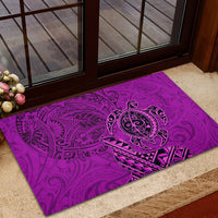Hawaii Monk Seal and Dolphin Rubber Doormat Polynesian Kakau Pattern Pink LT03 - Polynesian Pride