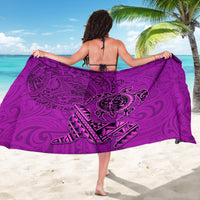 Hawaii Monk Seal and Dolphin Sarong Polynesian Kakau Pattern Pink
