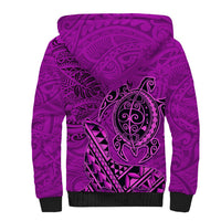 Hawaii Monk Seal and Dolphin Sherpa Hoodie Polynesian Kakau Pattern Pink LT03 - Polynesian Pride