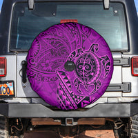 Hawaii Monk Seal and Dolphin Spare Tire Cover Polynesian Kakau Pattern Pink LT03 Pink - Polynesian Pride