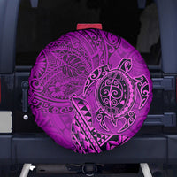 Hawaii Monk Seal and Dolphin Spare Tire Cover Polynesian Kakau Pattern Pink LT03 - Polynesian Pride