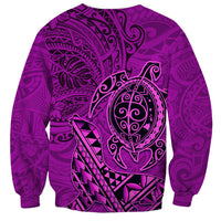 Hawaii Monk Seal and Dolphin Sweatshirt Polynesian Kakau Pattern Pink LT03 - Polynesian Pride