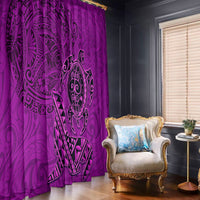 Hawaii Monk Seal and Dolphin Window Curtain Polynesian Kakau Pattern Pink LT03 - Polynesian Pride