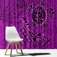 Hawaii Monk Seal and Dolphin Window Curtain Polynesian Kakau Pattern Pink LT03 - Polynesian Pride