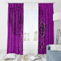Hawaii Monk Seal and Dolphin Window Curtain Polynesian Kakau Pattern Pink LT03 - Polynesian Pride