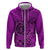 Hawaii Monk Seal and Dolphin Zip Hoodie Polynesian Kakau Pattern Pink