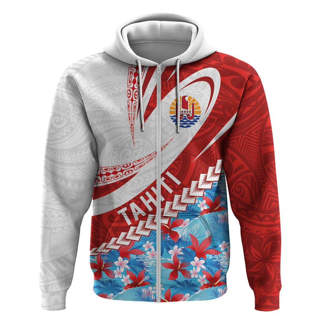 Personalized Tahiti Surfing 2026 Hoodie Marquesan Tattoo-Sporty Style LT03 Zip Hoodie Multicolor - Polynesian Pride