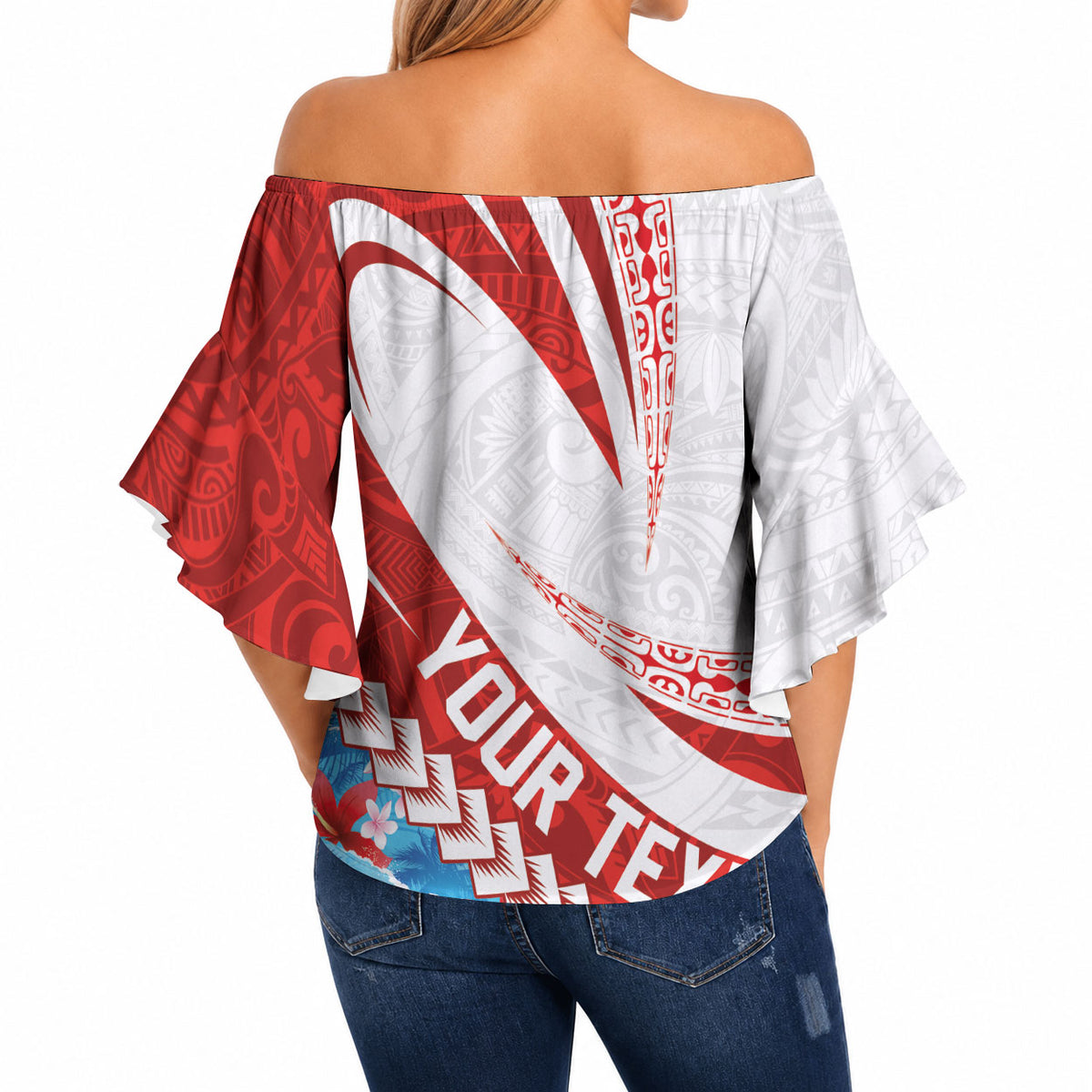 Personalized Tahiti Surfing 2026 Off Shoulder Wrap Waist Top Marquesan Tattoo-Sporty Style LT03 - Polynesian Pride
