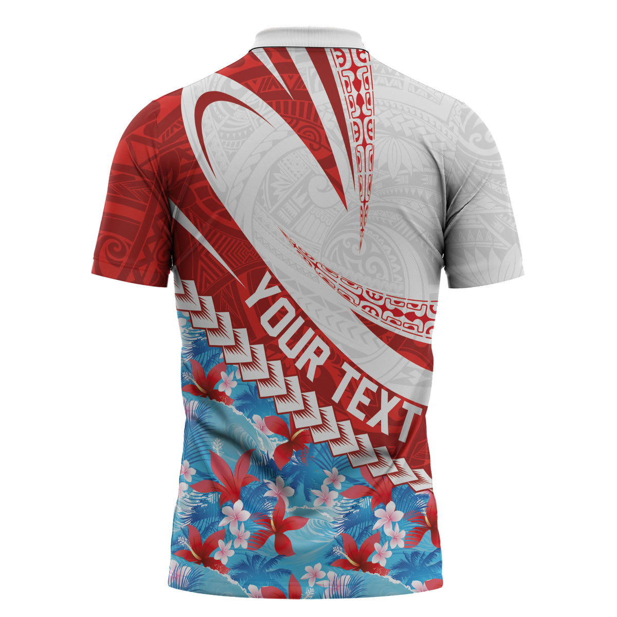 Personalized Tahiti Surfing 2026 Zipper Polo Shirt Marquesan Tattoo-Sporty Style LT03 - Polynesian Pride
