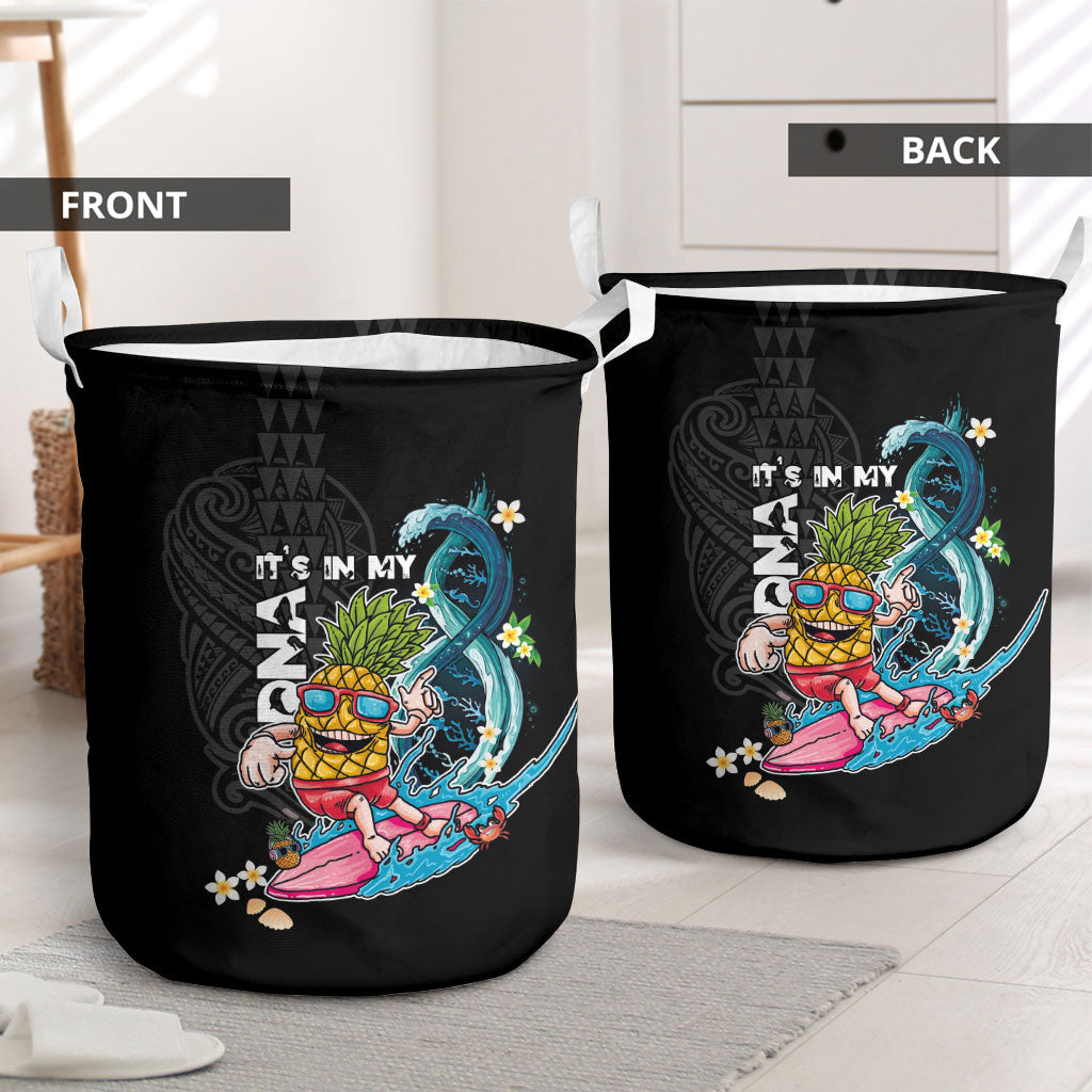 Hawaii Pineapple Surfing Laundry Basket It's in My DNA - Kakau and Polynesian Pattern LT03 - Polynesian Pride