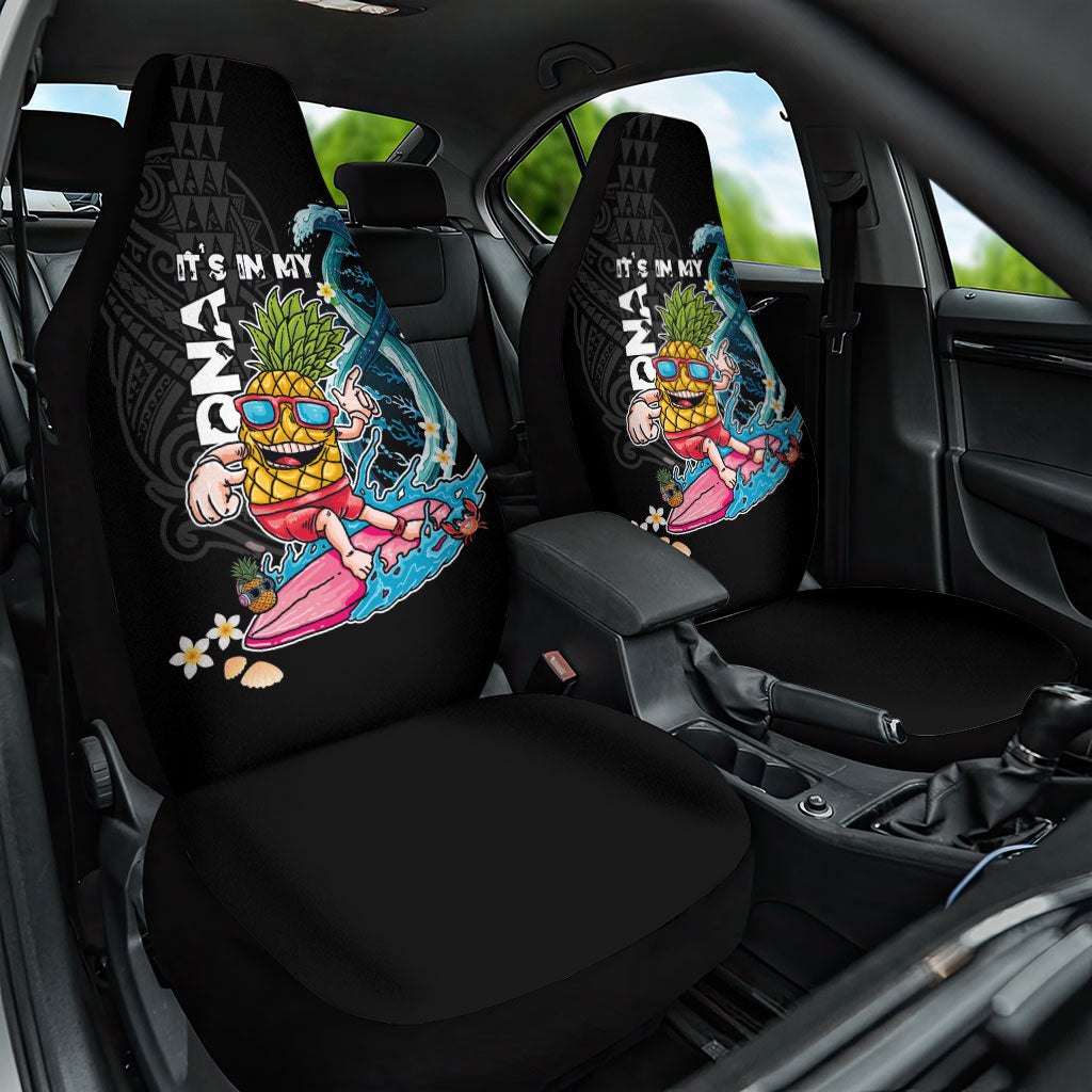 Hawaii Pineapple Surfing Car Seat Cover It's in My DNA - Kakau and Polynesian Pattern LT03 One Size Black - Polynesian Pride