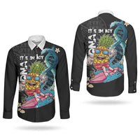 Hawaii Pineapple Surfing Couples Matching Puletasi and Long Sleeve Button Shirt It's in My DNA - Kakau and Polynesian Pattern LT03 - Polynesian Pride