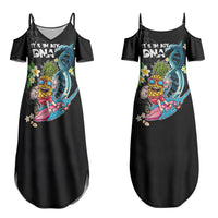 Hawaii Pineapple Surfing Couples Matching Summer Maxi Dress and Long Sleeve Button Shirt It's in My DNA - Kakau and Polynesian Pattern LT03 - Polynesian Pride