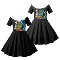 Hawaii Pineapple Surfing Family Matching Long Sleeve Bodycon Dress and Hawaiian Shirt It's in My DNA - Kakau and Polynesian Pattern LT03 Daughter's Dress Black - Polynesian Pride