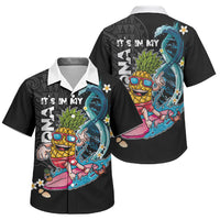 Hawaii Pineapple Surfing Family Matching Long Sleeve Bodycon Dress and Hawaiian Shirt It's in My DNA - Kakau and Polynesian Pattern LT03 Son's Shirt Black - Polynesian Pride