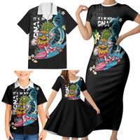 Hawaii Pineapple Surfing Family Matching Short Sleeve Bodycon Dress and Hawaiian Shirt It's in My DNA - Kakau and Polynesian Pattern LT03 - Polynesian Pride