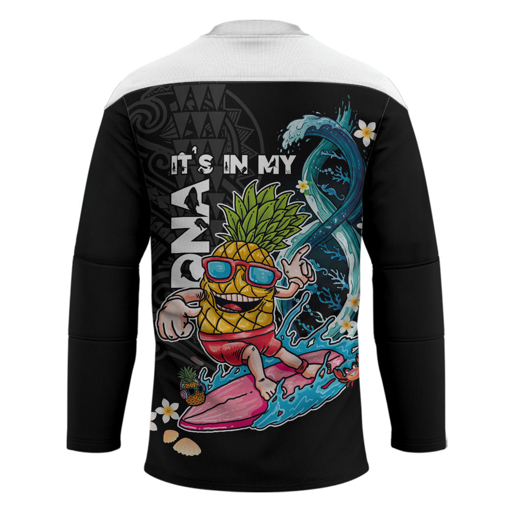 Hawaii Pineapple Surfing Hockey Jersey It's in My DNA - Kakau and Polynesian Pattern LT03 - Polynesian Pride