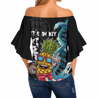 Hawaii Pineapple Surfing Off Shoulder Wrap Waist Top It's in My DNA - Kakau and Polynesian Pattern LT03 - Polynesian Pride