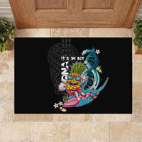 Hawaii Pineapple Surfing Rubber Doormat It's in My DNA - Kakau and Polynesian Pattern LT03 Black - Polynesian Pride