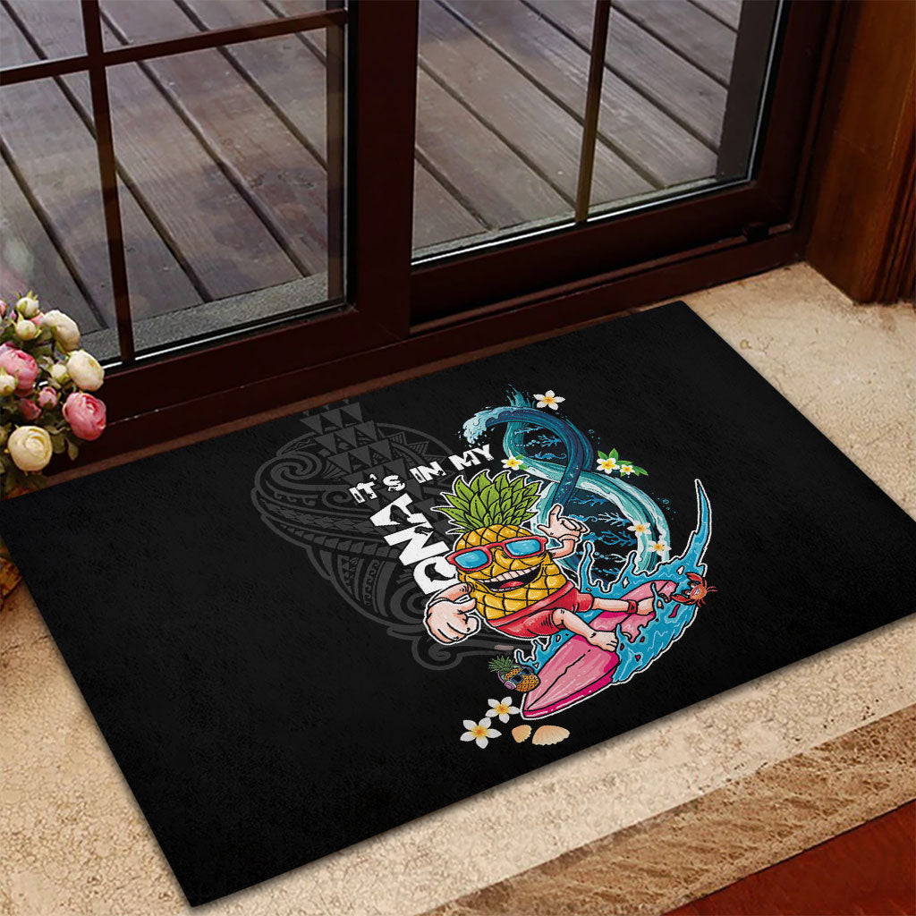 Hawaii Pineapple Surfing Rubber Doormat It's in My DNA - Kakau and Polynesian Pattern LT03 - Polynesian Pride