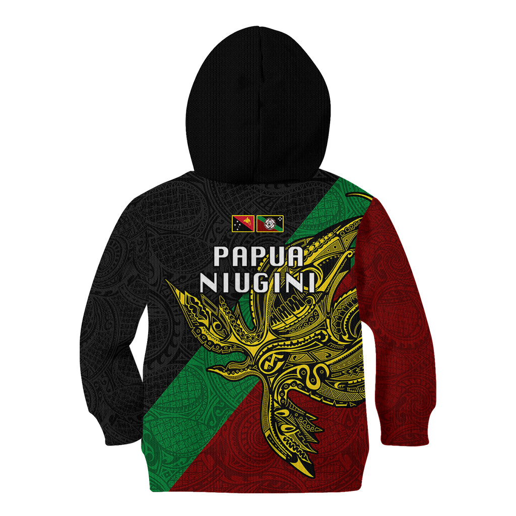 Papua New Guinea East New Britain Province Kid Hoodie PNG Birds Of Paradise Polynesian Arty Style LT03 - Polynesian Pride