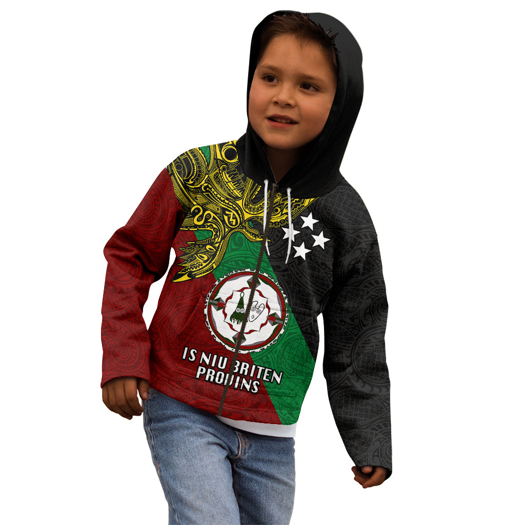 Papua New Guinea East New Britain Province Kid Hoodie PNG Birds Of Paradise Polynesian Arty Style LT03 - Polynesian Pride