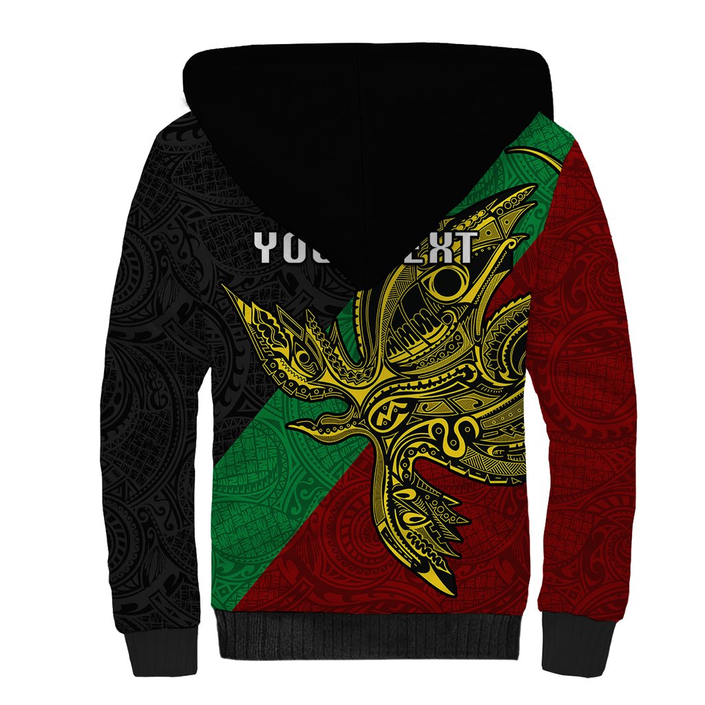 Custom Papua New Guinea East New Britain Province Sherpa Hoodie PNG Birds Of Paradise Polynesian Arty Style LT03 - Polynesian Pride