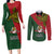 Papua New Guinea East Sepik Province Couples Matching Long Sleeve Bodycon Dress and Long Sleeve Button Shirts PNG Birds Of Paradise Polynesian Arty Style LT03 Green - Polynesian Pride