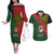 Custom Papua New Guinea East Sepik Province Couples Matching Off The Shoulder Long Sleeve Dress and Hawaiian Shirt PNG Birds Of Paradise Polynesian Arty Style LT03 Green - Polynesian Pride