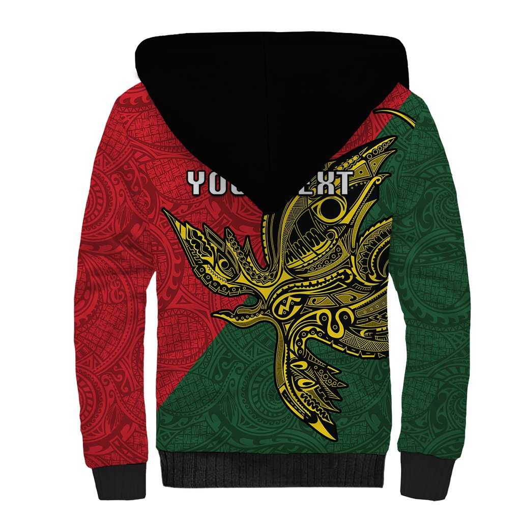 Custom Papua New Guinea East Sepik Province Sherpa Hoodie PNG Birds Of Paradise Polynesian Arty Style LT03 - Polynesian Pride