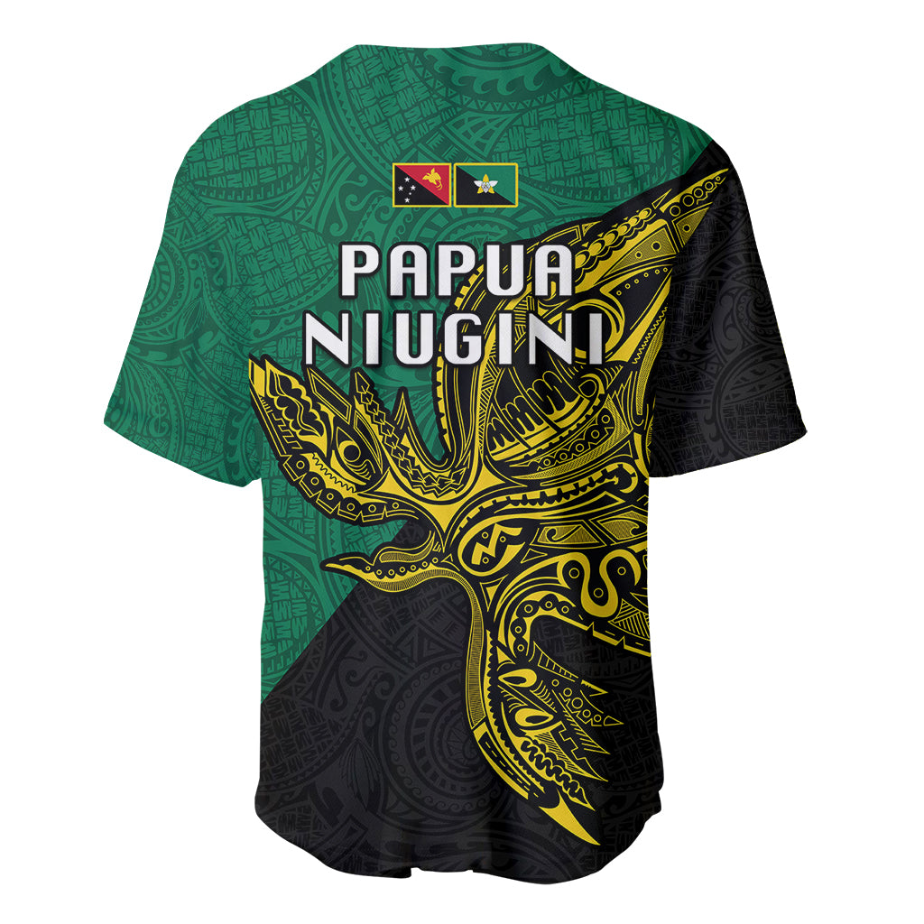 Papua New Guinea Enga Province Baseball Jersey PNG Birds Of Paradise Polynesian Arty Style LT03 - Polynesian Pride