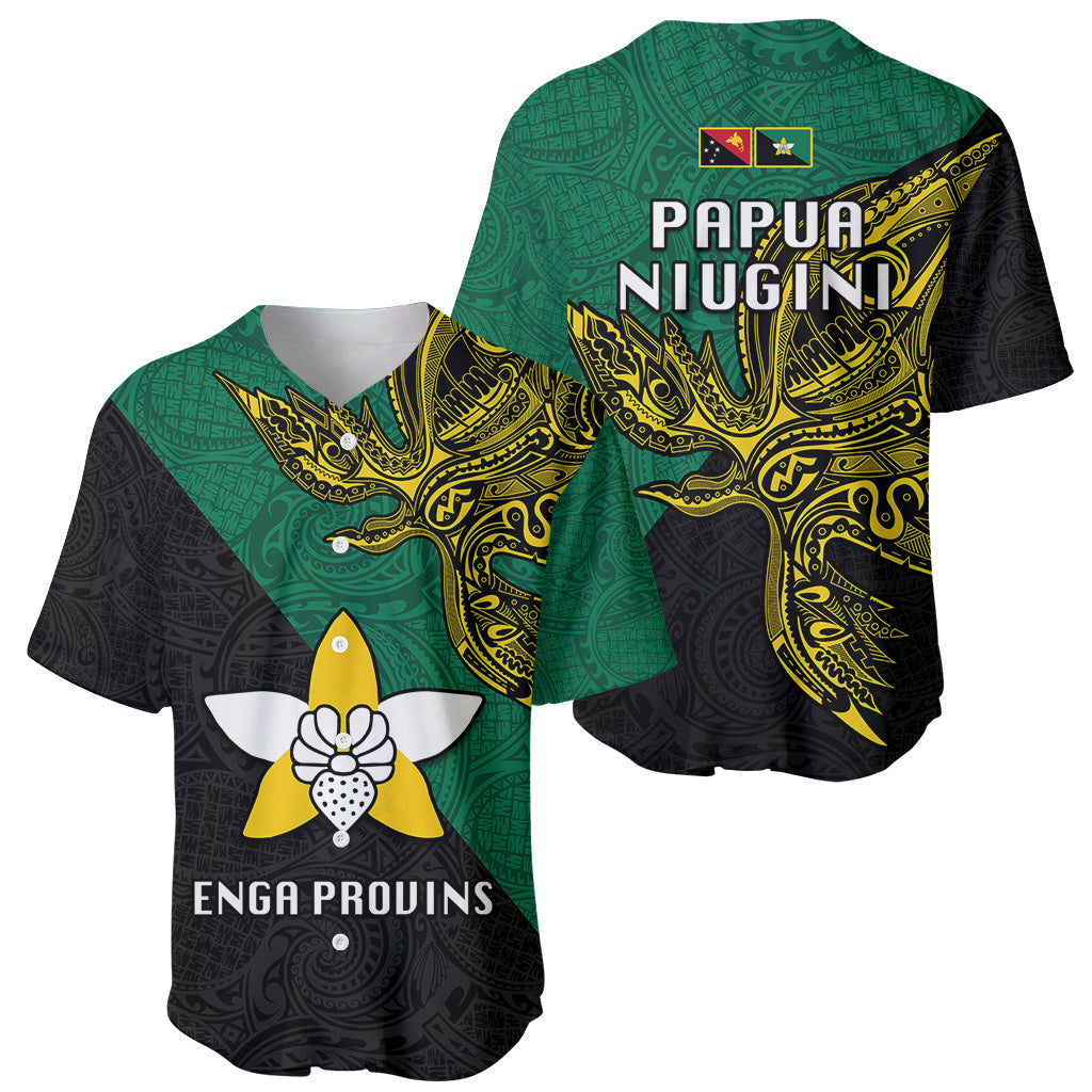Papua New Guinea Enga Province Baseball Jersey PNG Birds Of Paradise Polynesian Arty Style LT03 - Polynesian Pride