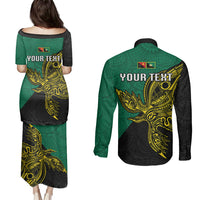 Custom Papua New Guinea Enga Province Couples Matching Puletasi Dress and Long Sleeve Button Shirts PNG Birds Of Paradise Polynesian Arty Style LT03 - Polynesian Pride