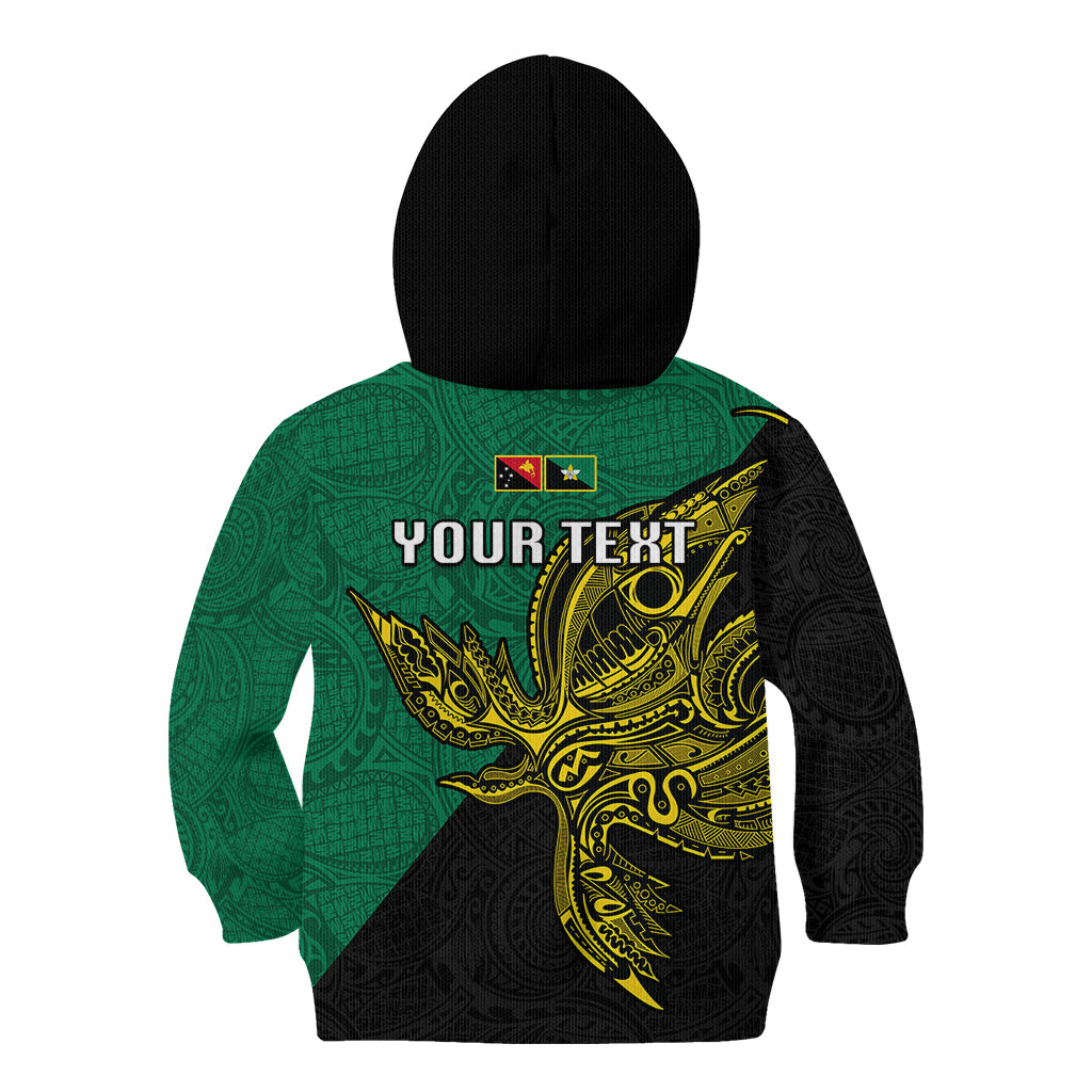 Custom Papua New Guinea Enga Province Kid Hoodie PNG Birds Of Paradise Polynesian Arty Style LT03 - Polynesian Pride