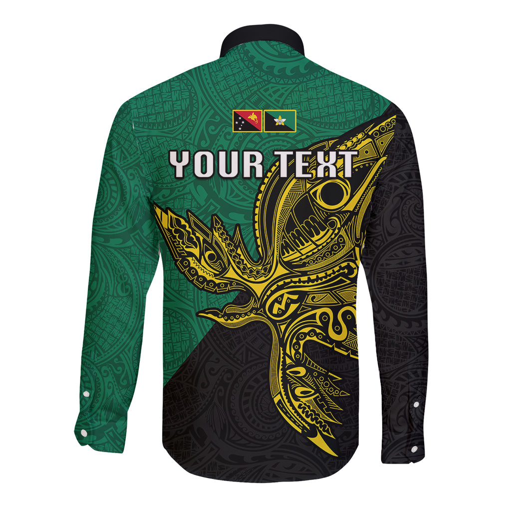Custom Papua New Guinea Enga Province Long Sleeve Button Shirt PNG Birds Of Paradise Polynesian Arty Style LT03 - Polynesian Pride