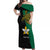 Custom Papua New Guinea Enga Province Off Shoulder Maxi Dress PNG Birds Of Paradise Polynesian Arty Style LT03 Women Green - Polynesian Pride