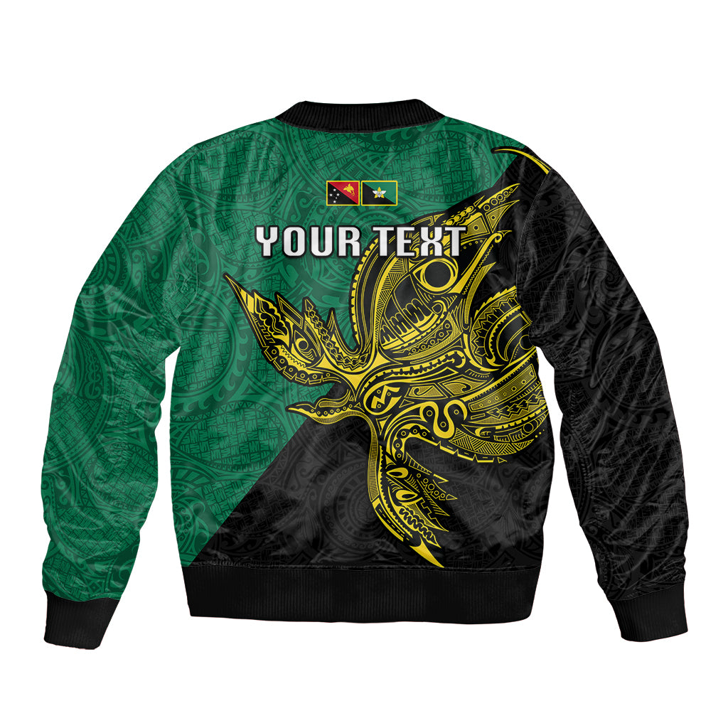 Custom Papua New Guinea Enga Province Sleeve Zip Bomber Jacket PNG Birds Of Paradise Polynesian Arty Style LT03 - Polynesian Pride