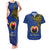 Papua New Guinea Gulf Province Couples Matching Tank Maxi Dress and Hawaiian Shirt PNG Birds Of Paradise Polynesian Arty Style LT03 Blue - Polynesian Pride