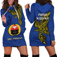 Papua New Guinea Gulf Province Hoodie Dress PNG Birds Of Paradise Polynesian Arty Style LT03 - Polynesian Pride