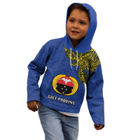 Papua New Guinea Gulf Province Kid Hoodie PNG Birds Of Paradise Polynesian Arty Style LT03 - Polynesian Pride