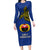 Papua New Guinea Gulf Province Long Sleeve Bodycon Dress PNG Birds Of Paradise Polynesian Arty Style LT03 Long Dress Blue - Polynesian Pride