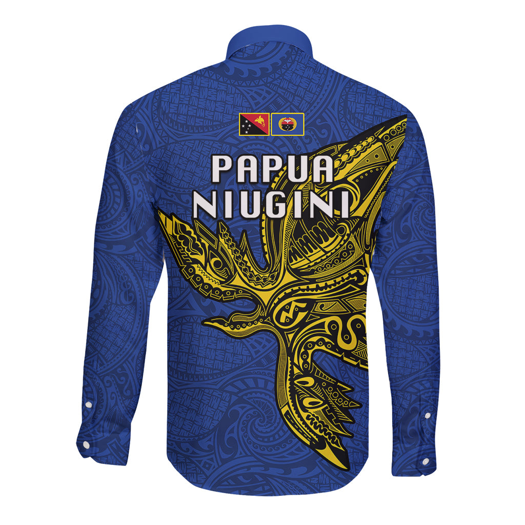 Papua New Guinea Gulf Province Long Sleeve Button Shirt PNG Birds Of Paradise Polynesian Arty Style LT03 - Polynesian Pride