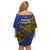 Papua New Guinea Gulf Province Off Shoulder Short Dress PNG Birds Of Paradise Polynesian Arty Style LT03 - Polynesian Pride