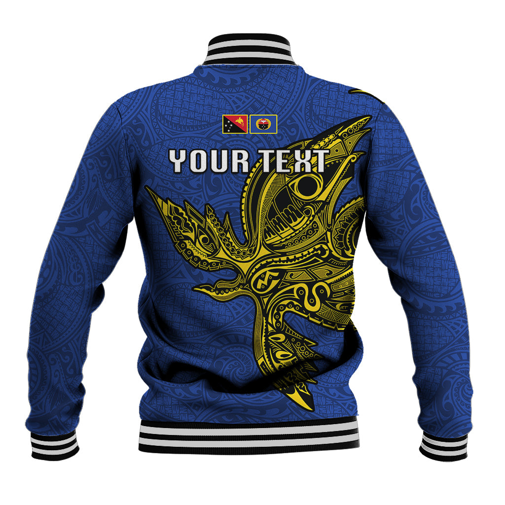 Custom Papua New Guinea Gulf Province Baseball Jacket PNG Birds Of Paradise Polynesian Arty Style LT03 - Polynesian Pride